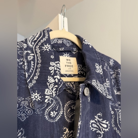 BRAND NEW Free People Opal Swing Printed Denim Jacket - Picture 4 of 12
